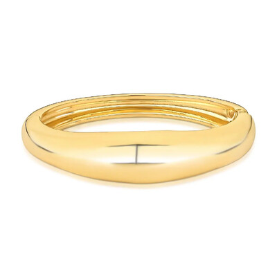 Foto Pulseira bracelete dourado fecho click e design liso abaulado Tati