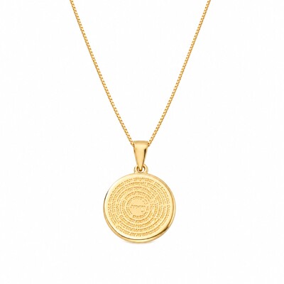 Foto Colar dourado corrente veneziana com pingente oração Pai Nosso