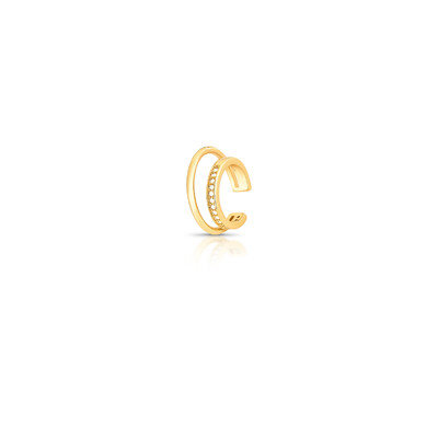 Foto Piercing dourado uma voltas slim uma fileira de zircônias