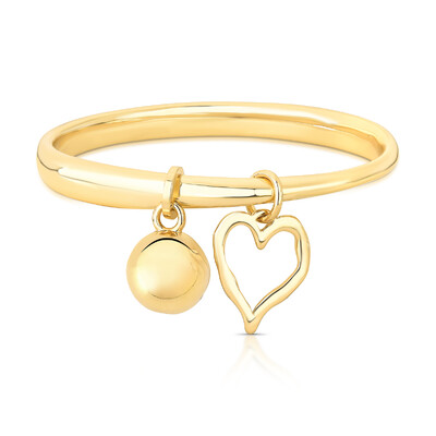 Foto Pulseira bracelete dourado inteiro com pingente Coração e esfera
