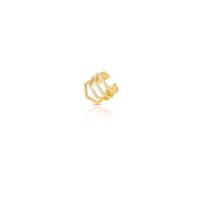 Foto Piercing dourado geométrico 4 fileiras cravejadas