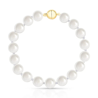 Foto Pulseira dourada perolá shell REDONDA fecho imã