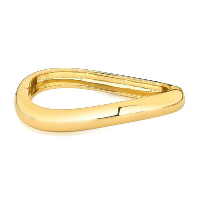 Foto Pulseira bracelete dourado fecho click e design liso abaulado e curvo