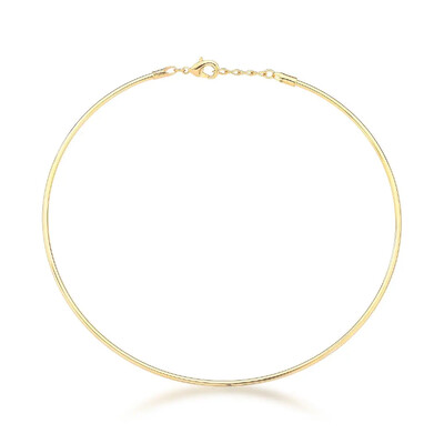 Foto Colar gargantilha dourado aro em acabamento liso
