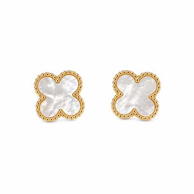 Foto Brinco dourado trevo madrepérola inspired
