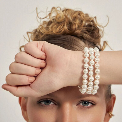Foto Pulseira dourada perolá shell REDONDA fecho imã