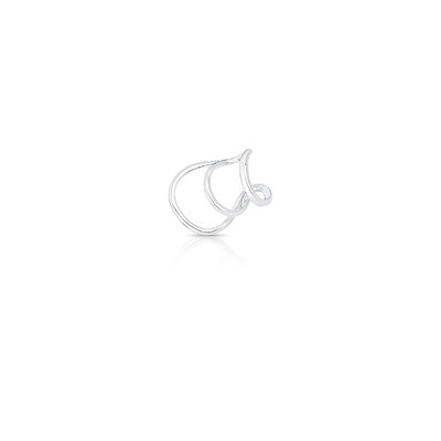 Foto Piercing ródio branco vazado curvo 3 voltas