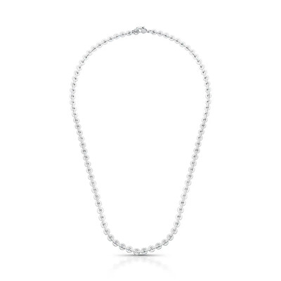 Foto Colar ródio branco liso de elos redondos intercalados