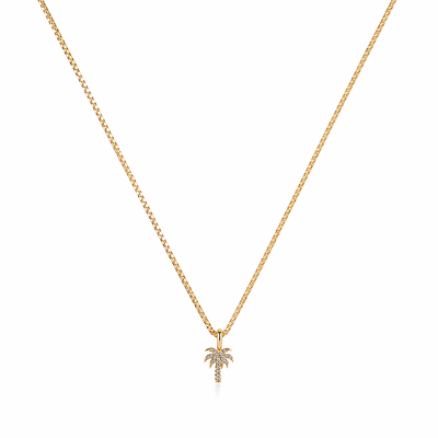 Foto Colar dourado pingente coqueiro cravejado inspired