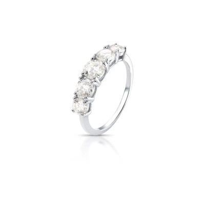 Foto Anel prata 925 meia aliança MOISSANITE 4mm/4.5mm/5mm 1.9ct