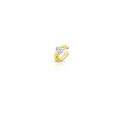 Foto Piercing dourado com 3 fileiras zircônia gray rodinada