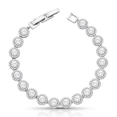 Foto Pulseira riviera ródio branco ovais cristal