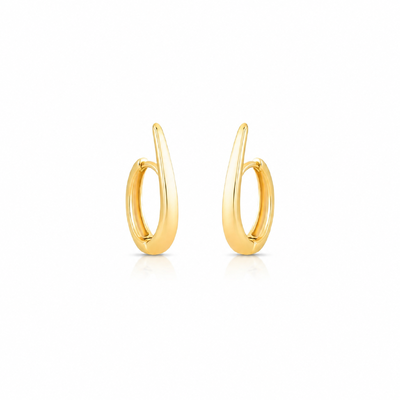 Foto Brinco dourado argola formato anzol com fecho click M