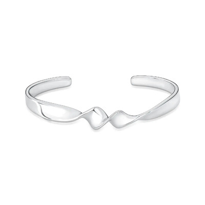 FotoPulseira bracelete dourado liso com design torcido e curva suave