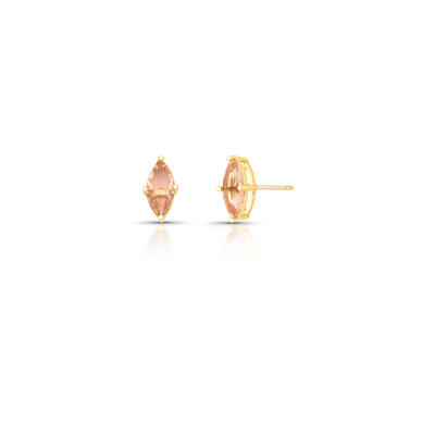 Foto Brinco dourado cristal navete champanhe com 4 garras