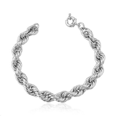 Foto Pulseira ródio branco cordão baiano 9mm fecho boia