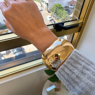 Foto Pulseira bracelete dourado MAXI Feu liso