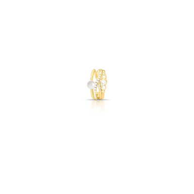 FotoPiercing dourado pérola shell, trançado zircônia