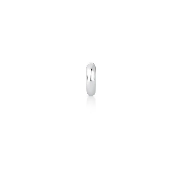 Piercing ródio branco liso tubo abaulado