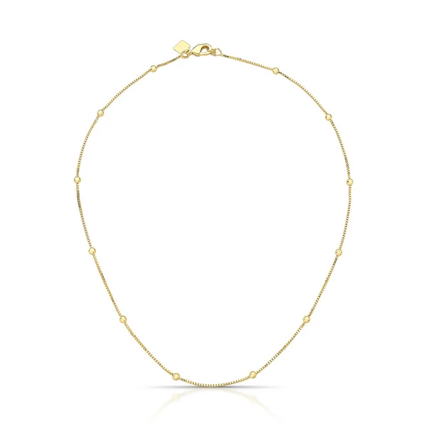 Colar choker dourado esferas intercaladas e lisas