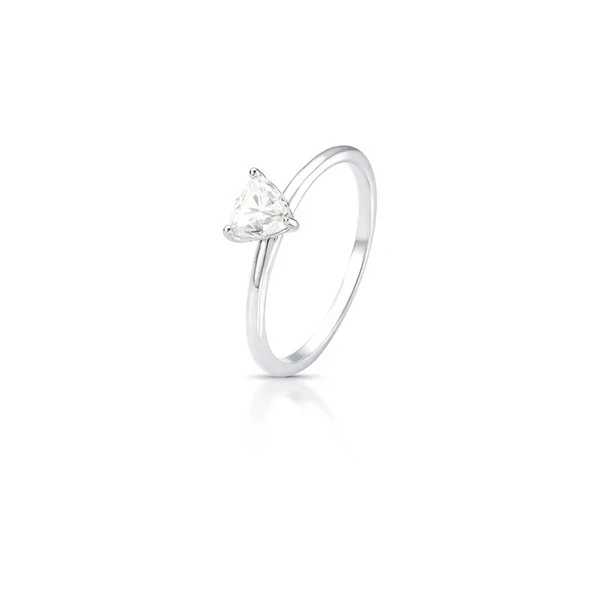 Anel solitário prata 925 MOISSANITE triângulo 5.0mm