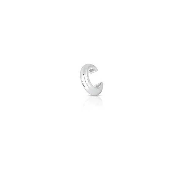 Piercing ródio branco liso tubo abaulado