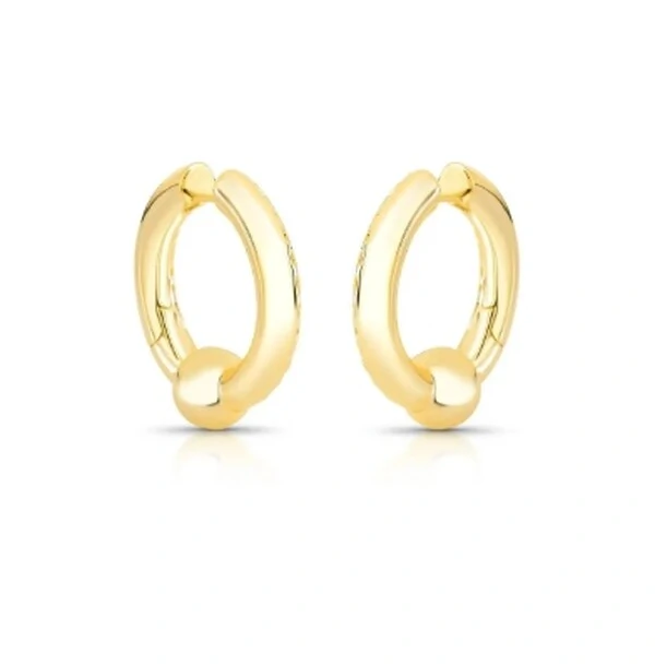 Brinco argola maxi vazada e lisa com esfera