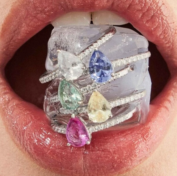 Anel em prata 925 gotinha tanzanita