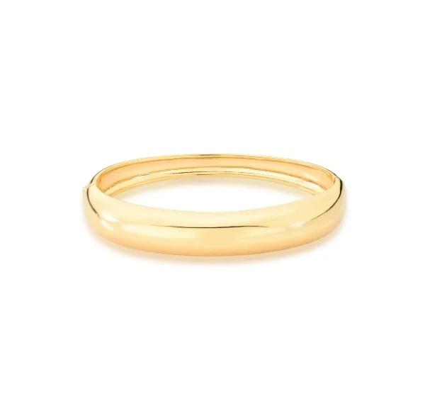 Pulseira bracelete dourado abaulado liso