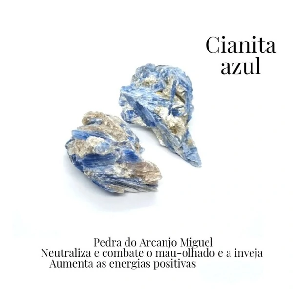 Colar dourado triplo pedra natural cianita azul com pingente pedra bruta com símbolo infinito