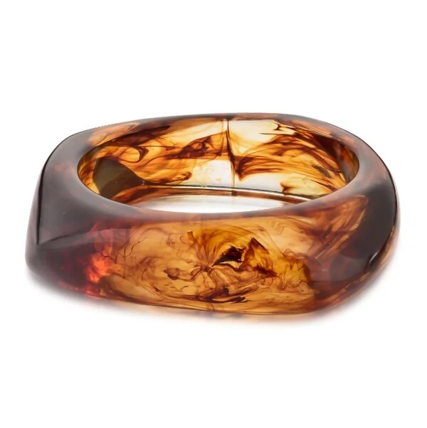 Pulseira bracelete resina marrom mescla