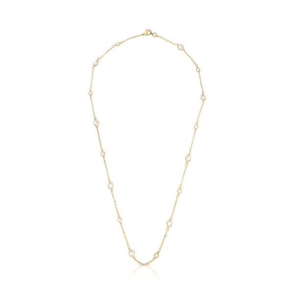 Colar dourado ponto de luz intercalados