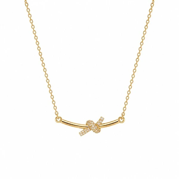 Colar dourado inspired nó cravejado