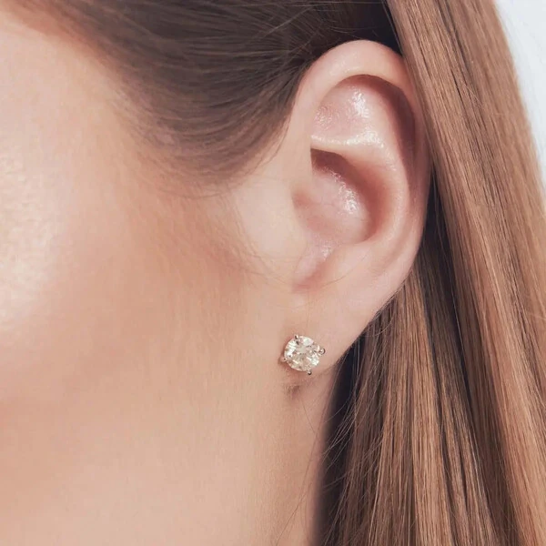 Brinco prata 925 pedra MOISSANITE ponto de luz 6.5mm