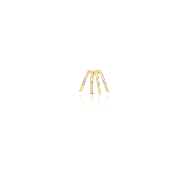 Piercing dourado geométrico 4 fileiras cravejadas