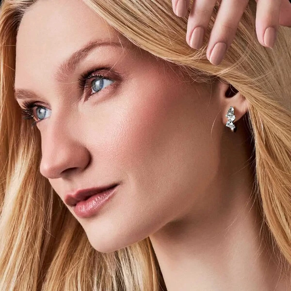 Brinco argola prata 925 redonda com cristais em gota cristal