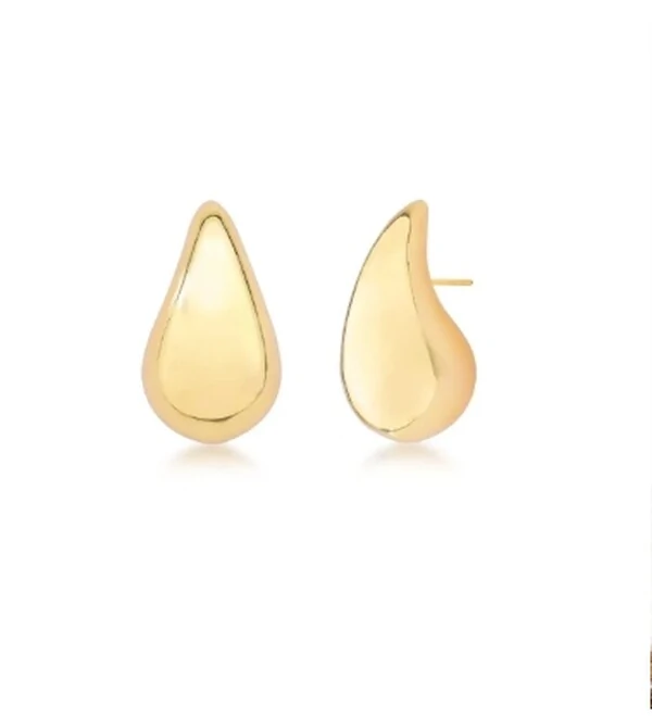 Brinco com banho de ouro 18k gota M abaloada