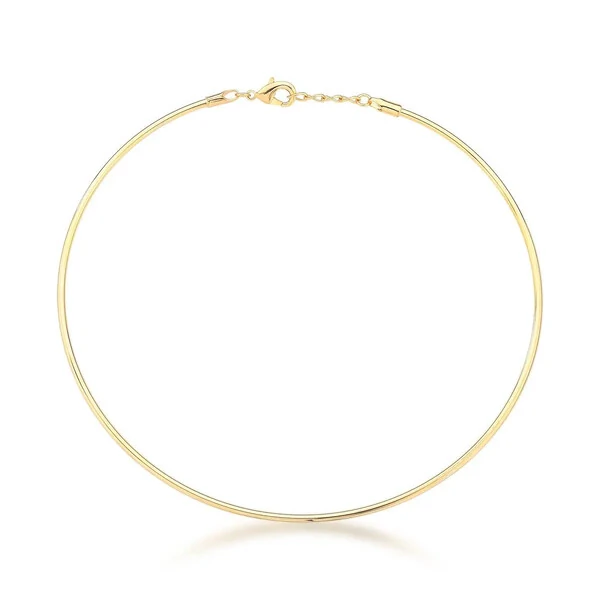 Colar gargantilha dourado aro em acabamento liso