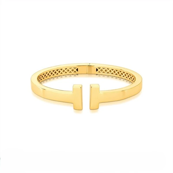 Pulseira bracelete dourado T inspiração