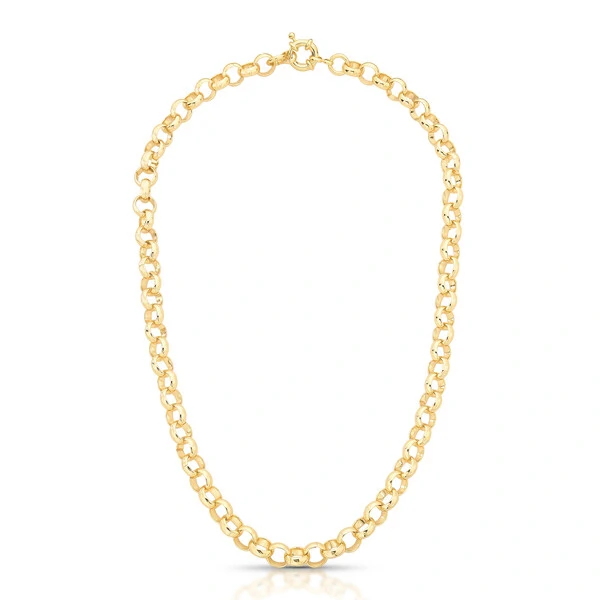 Colar dourado elo português e fecho boia