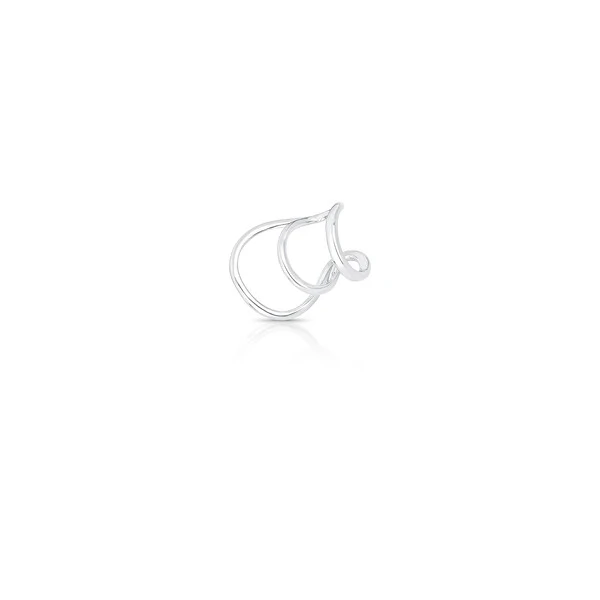 Piercing ródio branco vazado curvo 3 voltas