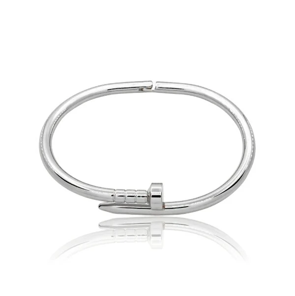 Pulseira ródio branco inspiração prego