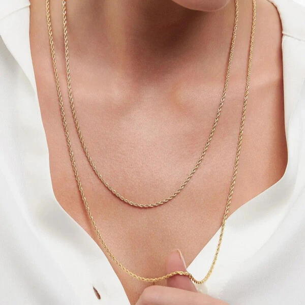 Colar dourado cordão baiano 2mm