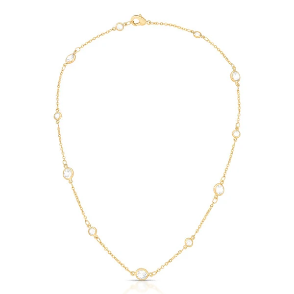 Colar dourado ponto de luz intercalados