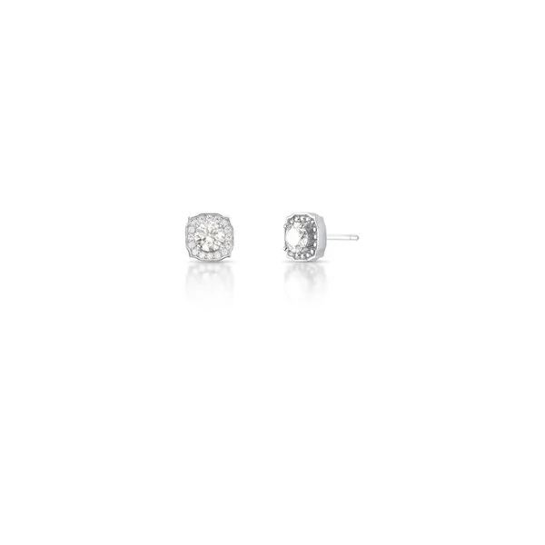 Brinco prata 925 MOISSANITE quadrado cravejado 5.0mm