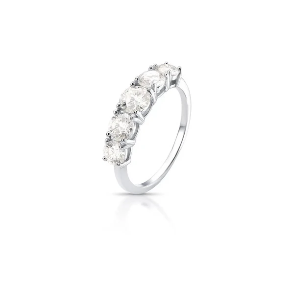 Anel prata 925 meia aliança MOISSANITE 4mm/4.5mm/5mm 1.9ct