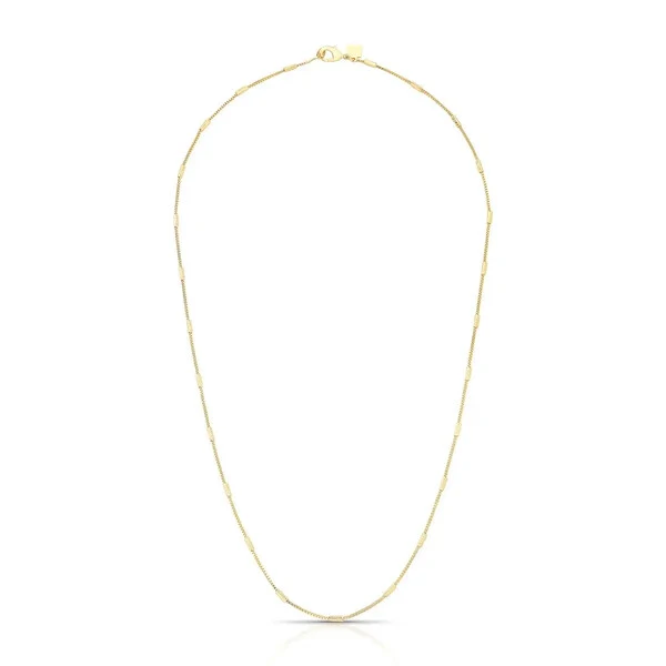 Colar dourado com palitos lisos, trabalhados intercalados