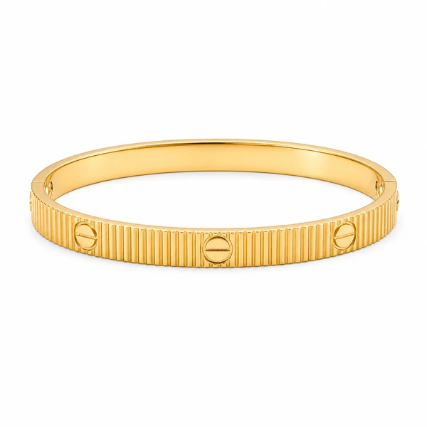 Pulseira bracelete em aço dourado inspired frizzo