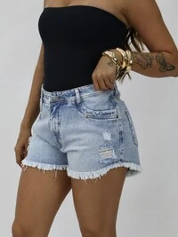 Shorts Cós Alto Desfiado Deton