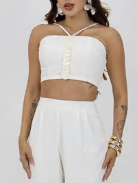 Cropped Feminino Bordado